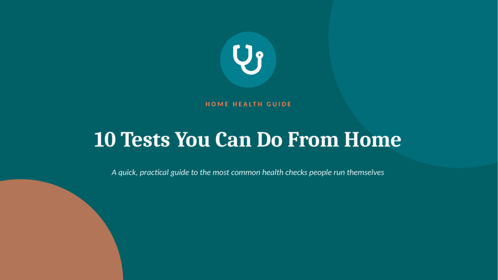 Header graphic for '10 Tests You Can Do From Home' home health guide