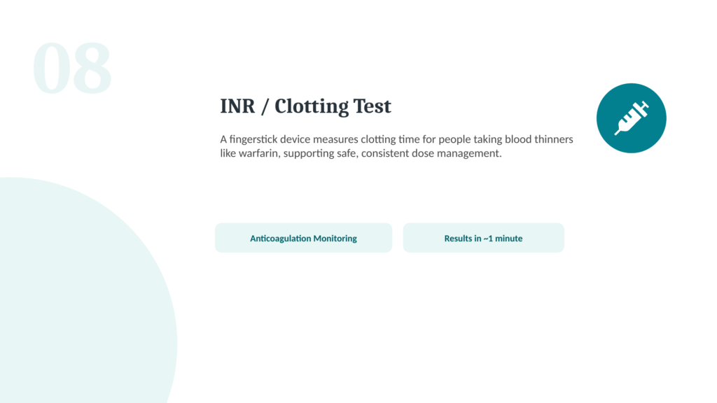 Icon representing an at-home INR/clotting test